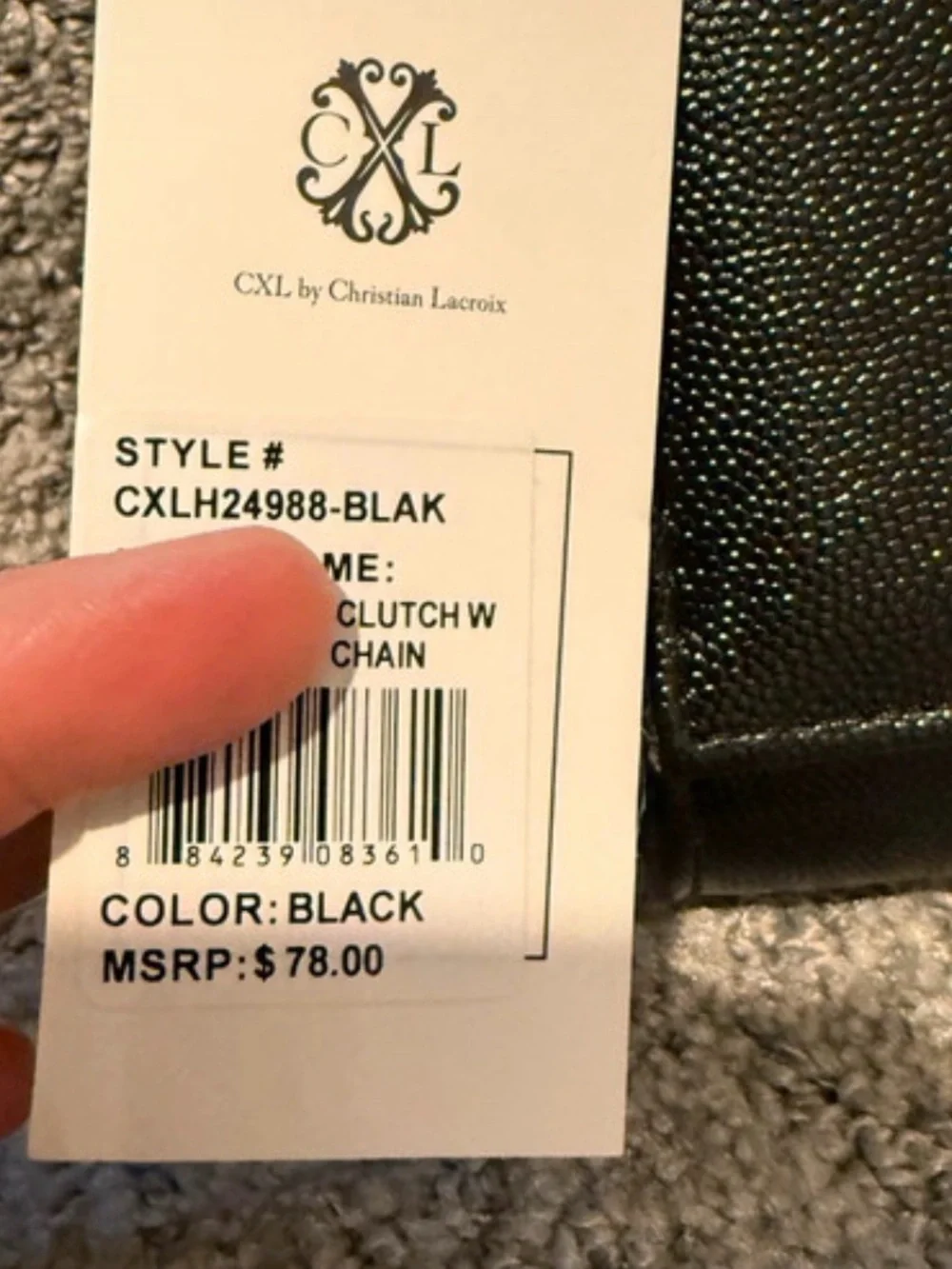 NWT Christian Lacroix Black Clutch/ Chain Cross Body